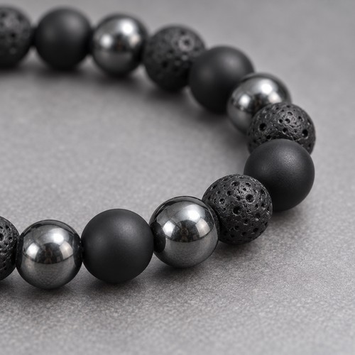 18cm hämatit onyx matt 8mm - 18cm,