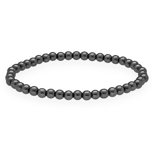 Hämatit mini kugelarmband 4mm - hämatit,