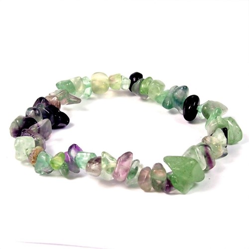 Fluorit bunt armband - bunt, flexibel