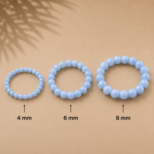 Angelit edelstein armband rund - angelit,