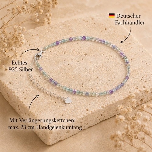 Fluorit edelstein armband mm - armband, 2