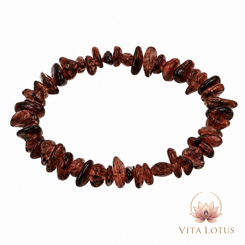 Roter obsidian splitterarmband - roter,